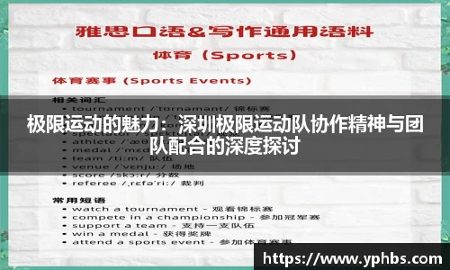 极限运动的魅力：深圳极限运动队协作精神与团队配合的深度探讨
